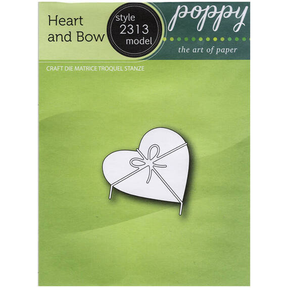 Wykrojnik - Poppystamps - Heart and Bow serce z kokardką