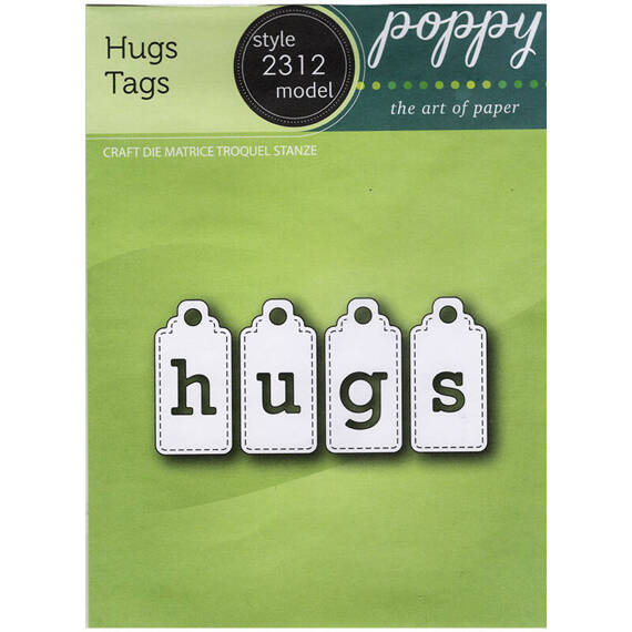 Wykrojnik - Poppystamps - Hugs Tags tagi z przeszyciami