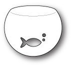 Wykrojnik - Poppystamps - Little Fish Bowl / akwarium, rybka