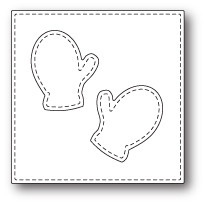 Wykrojnik - Poppystamps - Stitched Mitten Square / kwadrat rękawiczki