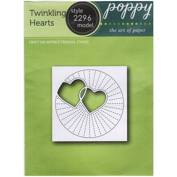 Wykrojnik - Poppystamps - Twinkling Hearts dwa serca