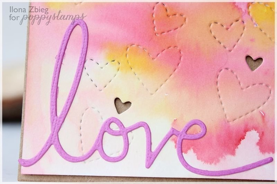 Wykrojnik - Poppystamps - Wispy Hearts 1373 serca