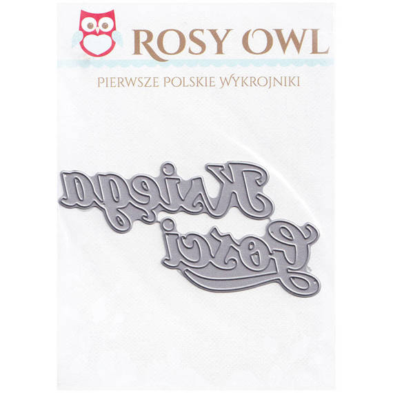 Wykrojnik - Rosy Owl - Księga Gości - napis