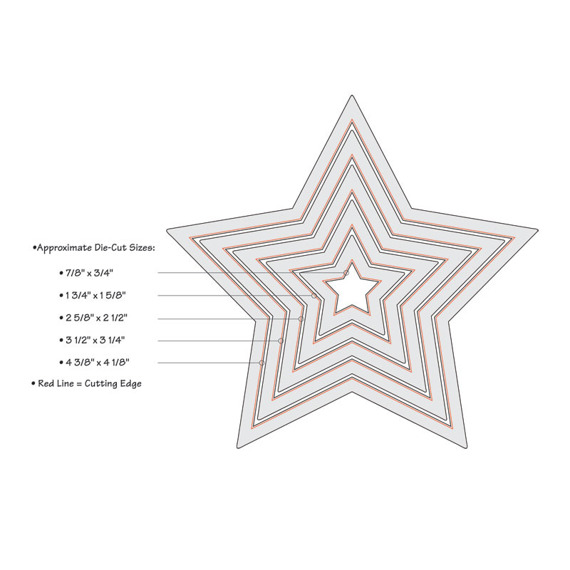 Wykrojnik Sizzix Framelits - Stars 657567 - gwiazdy 5 szt.