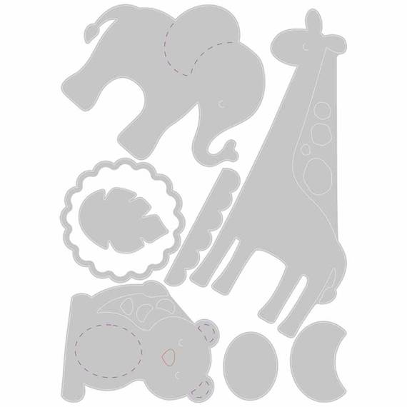Wykrojnik Sizzix Thinlits - Basic Zoo Animals lew słoń żyrafa