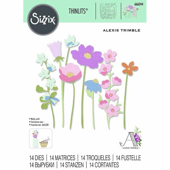 Wykrojnik Sizzix Thinlits - In the Meadow by Alexis Trimble kwiaty