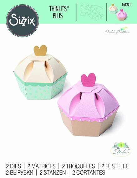 Wykrojnik Sizzix Thinlits PLUS - Fabulous Cupcake Box pudełko babeczka