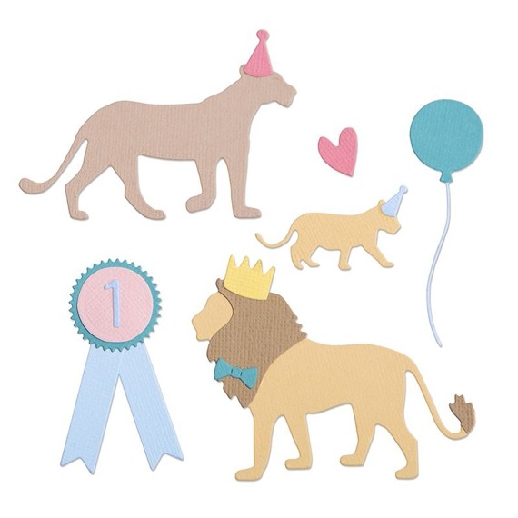 Wykrojnik Sizzix Thinlits - Party Cats - zwierzęta urodzinowe