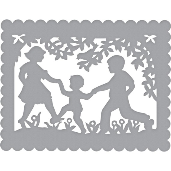 Wykrojnik - Spellbinders - Little Loves A2 Card Front - dzieci w ogrodzie
