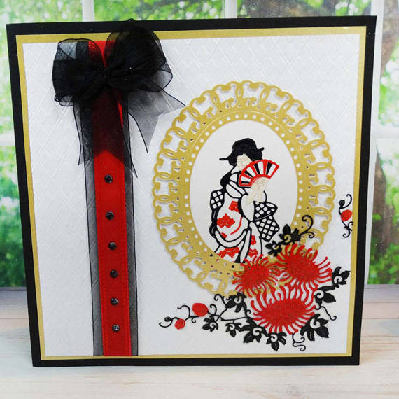 Wykrojnik - Tattered Lace - Oriental Lady gejsza geisha