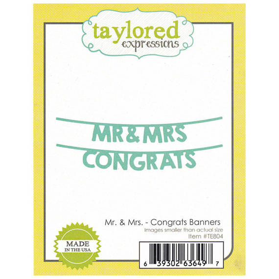 Wykrojnik - Taylored Expressions - Mr.& Mrs.-Congrats Banner