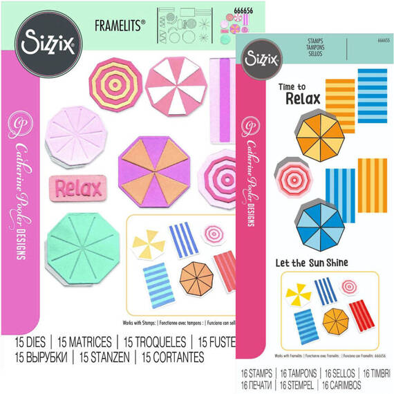 Wykrojnik i stempel Sizzix - Beach Blankets & Brellas ręcznik i parasol plażowy