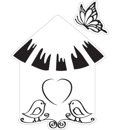 Wykrojnik i stemple - Marianne Design - Budka dla ptaków, motyl