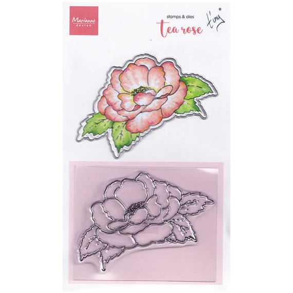 Wykrojnik + stempel Marianne Design - Tiny's Flowers - Róża