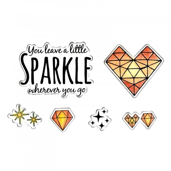 Wykrojnik + stempel Sizzix Framelits - Sparkle - diamentowe serce