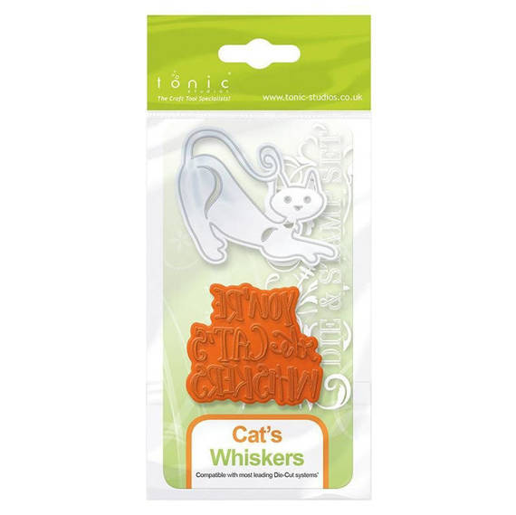 Wykrojnik + stempel - Tonic Studios - Kitten's Whiskers - kot