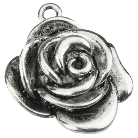 Zawieszka metalowa róża 1szt