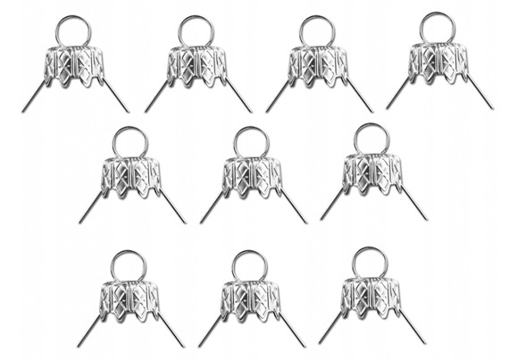 Zawieszki do bombek 12mm srebrne haczyki 10 sztuk