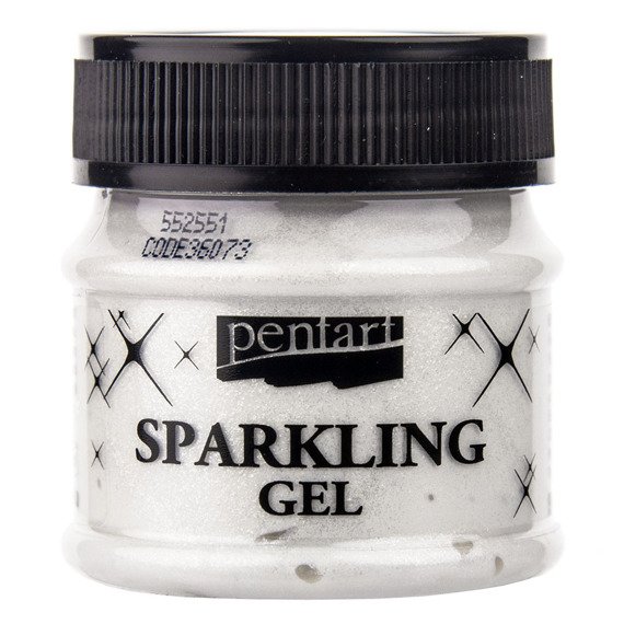 Żel błyszczący Sparkling gel transparentny srebrny/transparent silver 50ml - Pentart