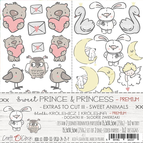 Zestaw dodatków do wycięcia - Craft o'clock - Sweet Prince & Princess - Premium