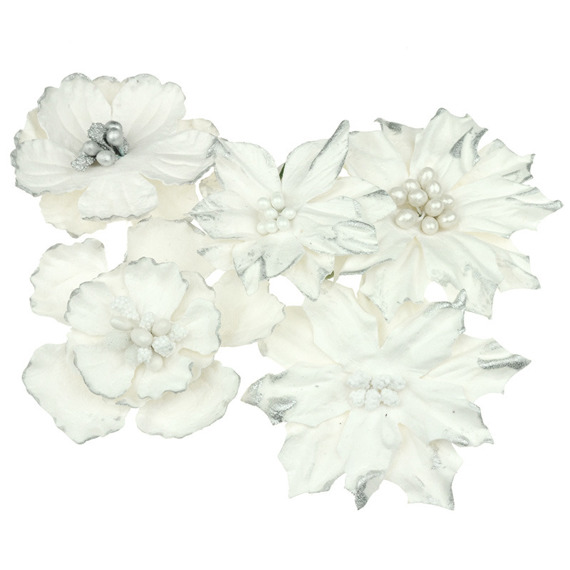 Zestaw kwiatów Pretty Flori - białe - 5szt