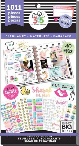 Zestaw naklejek Happy Planner - Pregnancy - ciąża - 1011 naklejek