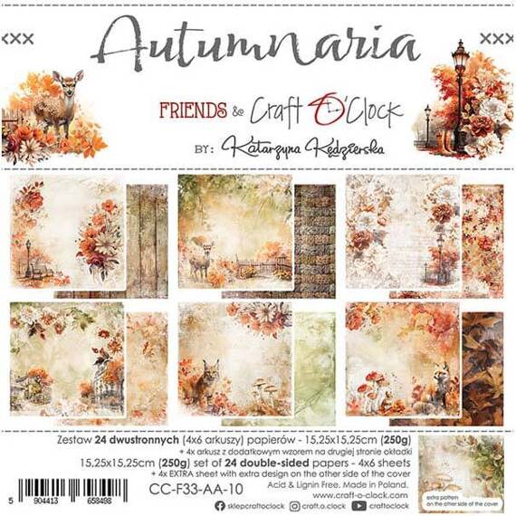 Zestaw papierów 15x15 - Craft o'clock - Autumnaria