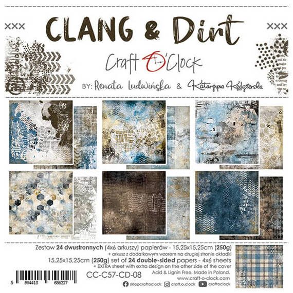 Zestaw papierów 15x15 - Craft o'clock - Clang & Dirt