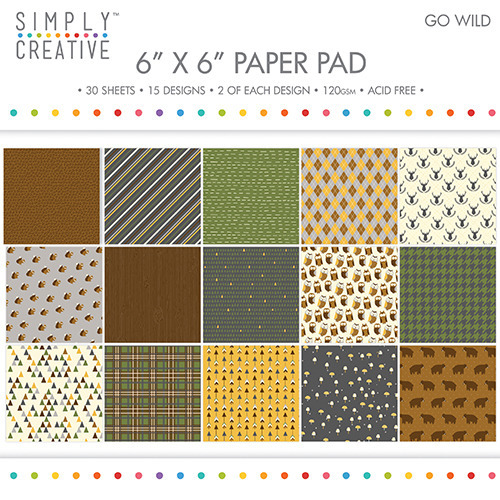 Zestaw papierów 15x15 - Go Wild - Simply Creative