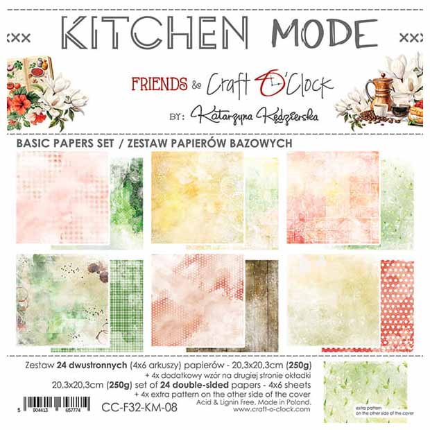 Zestaw papierów 20,3x20,3 - Craft o'clock - Kitchen Mode - BASIC