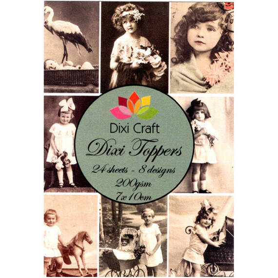 Zestaw papierów 7x10cm - Dixi Craft ET0002 dzieci vintage