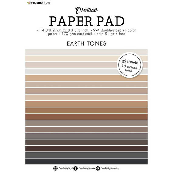 Zestaw papierów A5 - StudioLight - Unicolor Earth tones