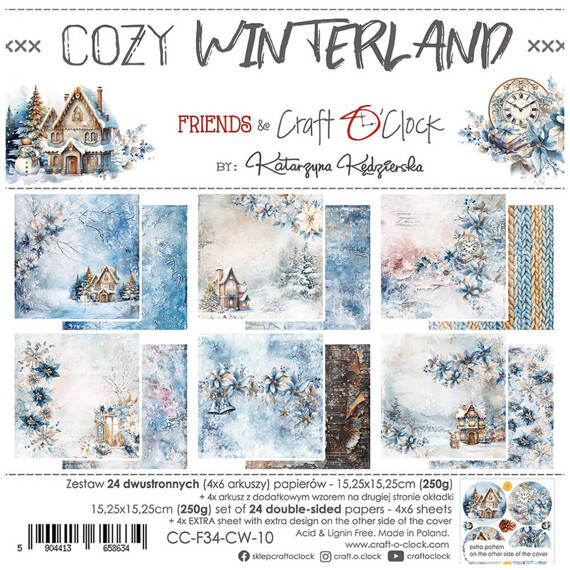 Zestaw papierów do scrapbookingu 15x15 - Craft o'clock - Cozy Winterland