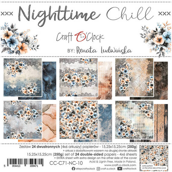 Zestaw papierów do scrapbookingu 15x15 - Craft o'clock - Nighttime Chill