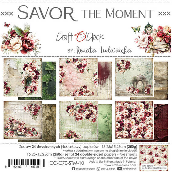 Zestaw papierów do scrapbookingu 15x15 - Craft o'clock - Savor the Moment