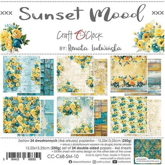 Zestaw papierów do scrapbookingu 15x15 - Craft o'clock - Sunset Mood