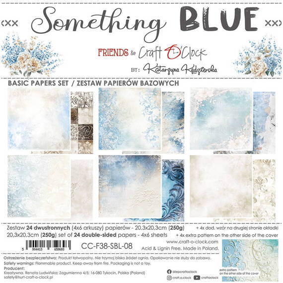 Zestaw papierów do scrapbookingu 20,3x20,3 - Craft o'clock - Something Blue - BASIC