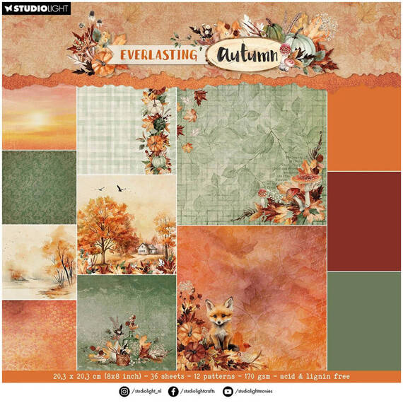 Zestaw papierów do scrapbookingu 20x20 - StudioLight - Everlasting Autumn