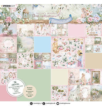 Zestaw papierów do scrapbookingu 20x20 - StudioLight - Small Designs & Elements Romantic Moments