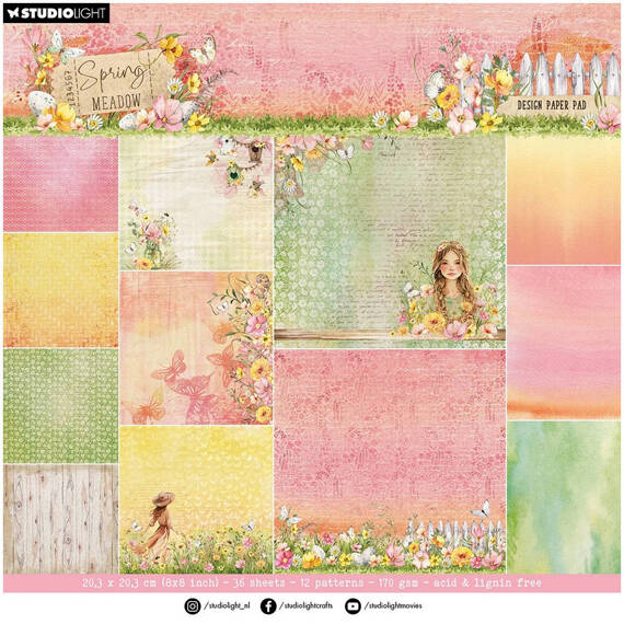 Zestaw papierów do scrapbookingu 20x20 - StudioLight - Spring Meadow