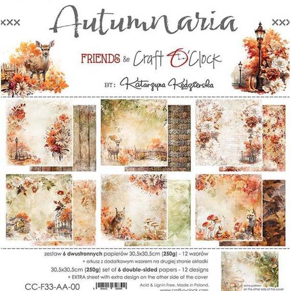 Zestaw papierów do scrapbookingu 30,5x30,5 - Craft o'clock - Autumnaria