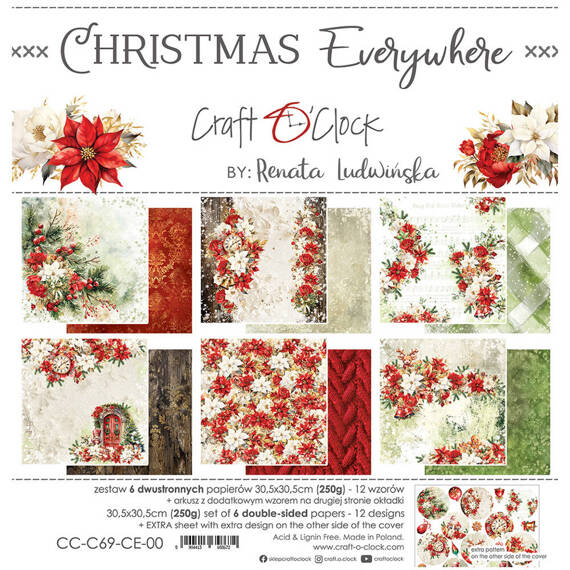 Zestaw papierów do scrapbookingu 30,5x30,5 - Craft o'clock - Christmas Everywhere