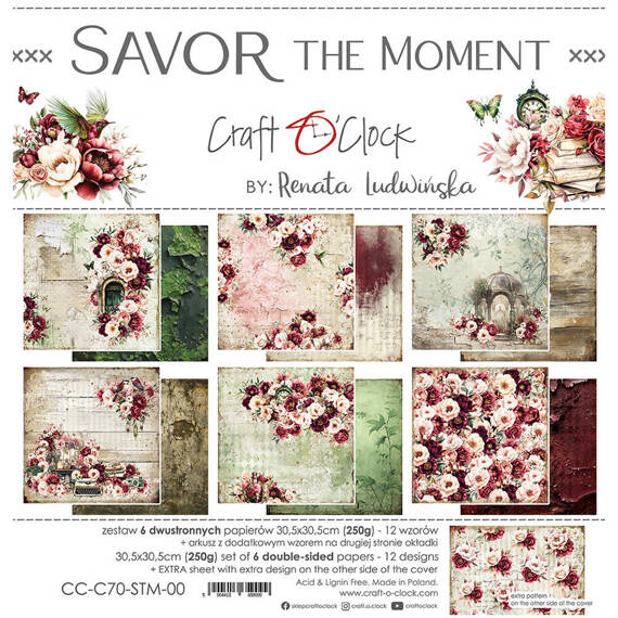 Zestaw papierów do scrapbookingu 30,5x30,5 - Craft o'clock - Savor the Moment