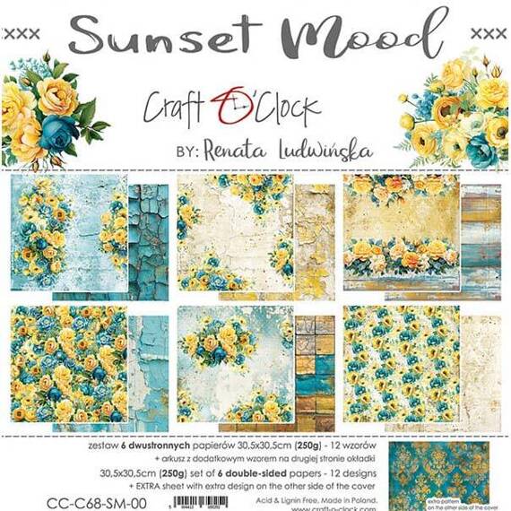 Zestaw papierów do scrapbookingu 30,5x30,5 - Craft o'clock - Sunset Mood