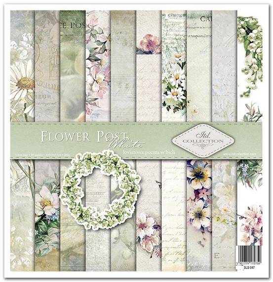 Zestaw papierów do scrapbookingu 30x30 - Itd Collection - Flower Post - White