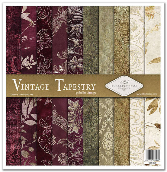 Zestaw papierów do scrapbookingu 30x30 - Itd Collection - Vintage Tapestry motywy tapetowe, vintage