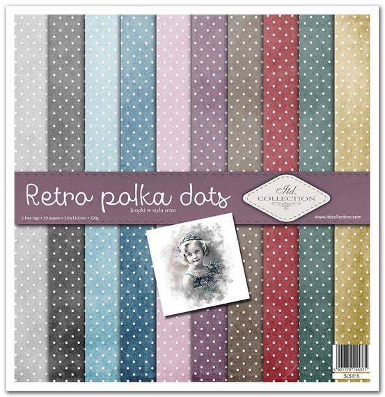 Zestaw papierów do scrapbookingu 30x30 - Retro Polka kropki retro portrety