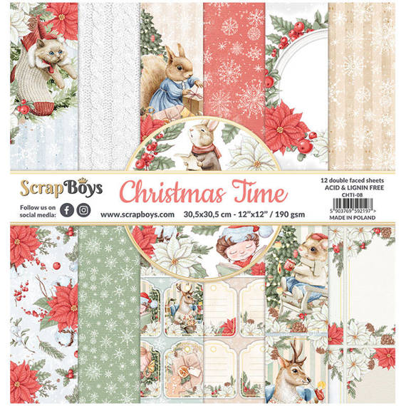 Zestaw papierów do scrapbookingu 30x30 - Scrapboys - Christmas Time