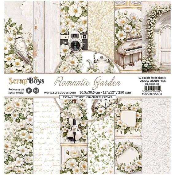 Zestaw papierów do scrapbookingu 30x30 - Scrapboys - Romantic Garden