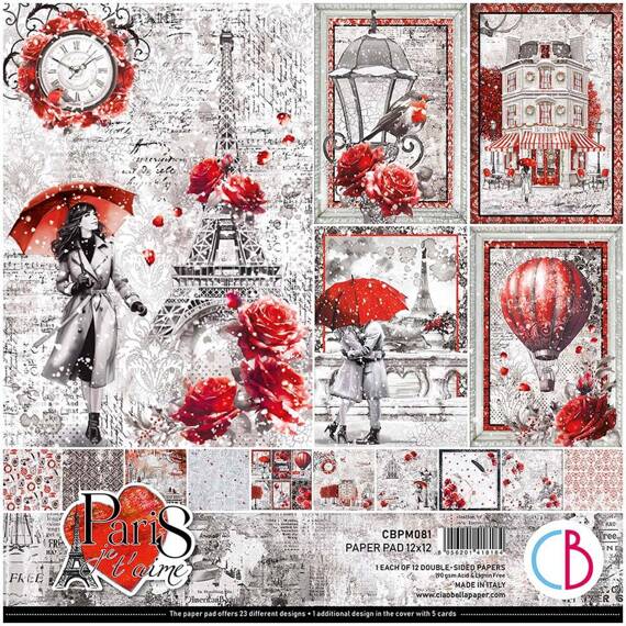 Zestaw papierów do scrapbookingu 30x30cm - Ciao Bella - Paris Je t'aime